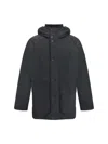 Barbour International Hooded Cotton Jacket In Gray