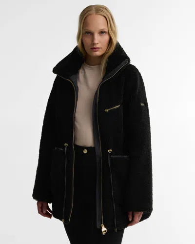 Barbour International Kemora Womens Fleece Casual Jacket In Black