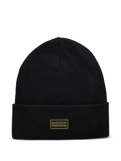 Barbour International Logo-patch Beanie Hat In Black
