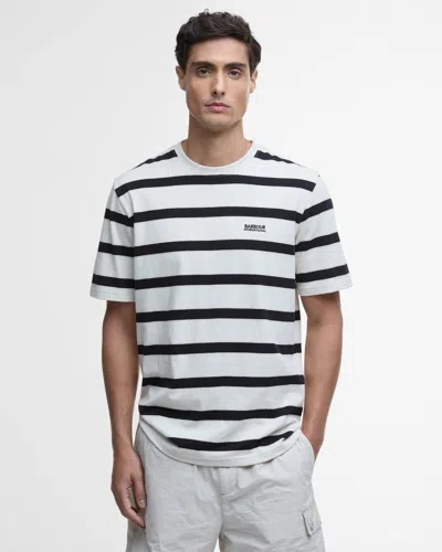 Barbour International Luca Stripe Mens T-shirt In White