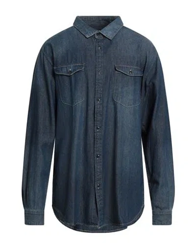 Barbour International Man Denim Shirt Blue Size Xl Cotton
