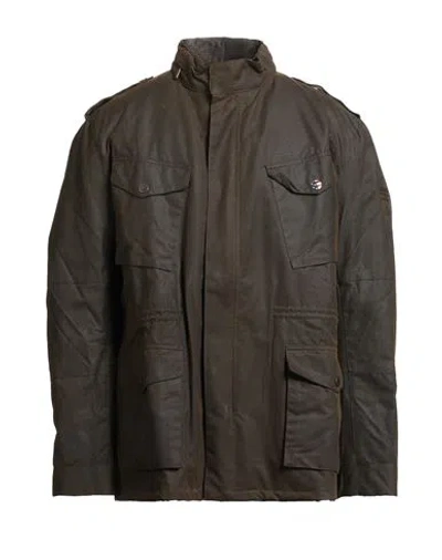 Barbour International Man Jacket Dark Green Size Xxl Cotton, Polyester In Brown
