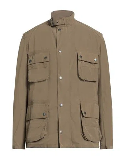 Barbour International Man Jacket Khaki Size M Polyester In Gold