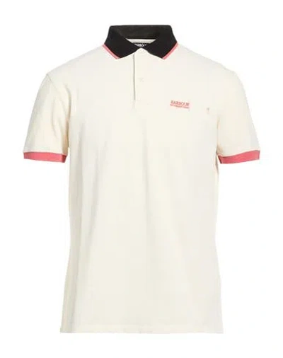 Barbour International Man Polo Shirt Cream Size 3xl Cotton In Neutral