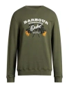 Barbour International Man Sweatshirt Military Green Size Xxl Cotton In Green
