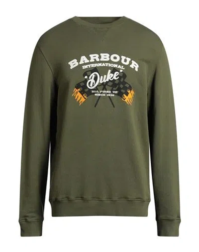 Barbour International Man Sweatshirt Military Green Size Xxl Cotton