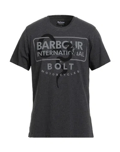 Barbour International Man T-shirt Charcoal Size M Cotton In Gray