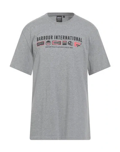 Barbour International Man T-shirt Grey Size Xxl Cotton In Gray