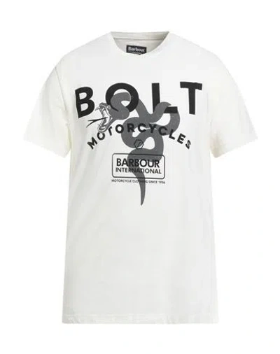 Barbour International Man T-shirt Ivory Size M Cotton In White