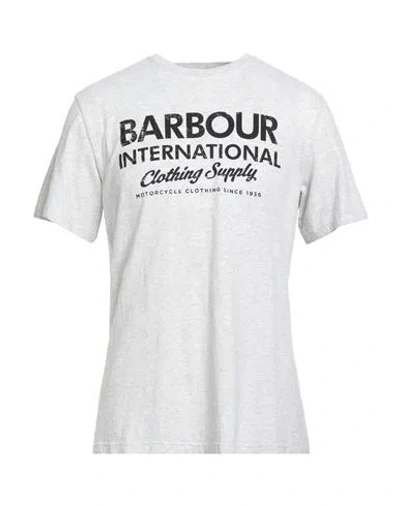 Barbour International Man T-shirt Light Grey Size L Cotton In Gray