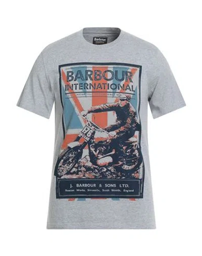 Barbour International Man T-shirt Light Grey Size S Cotton In Gray