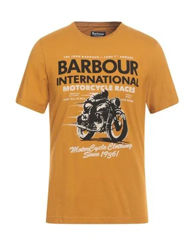 Barbour International Man T-shirt Mustard Size Xxl Cotton In Orange
