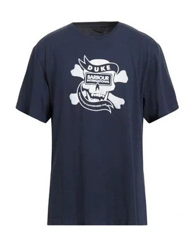 Barbour International Man T-shirt Navy Size Xl Cotton In Blue