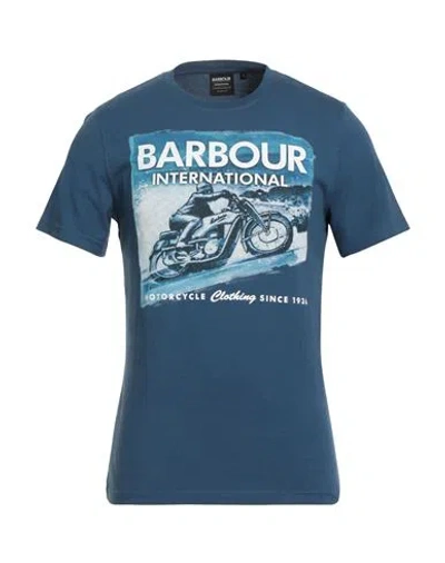 Barbour International Man T-shirt Slate Blue Size S Cotton