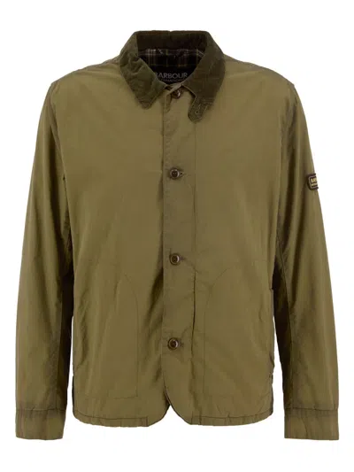 Barbour International Men's Corduroy Button-fastening Long Sleeve Jacket In Green