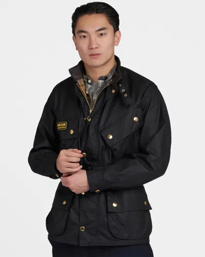 Barbour International Mens Original Wax Jacket In Black