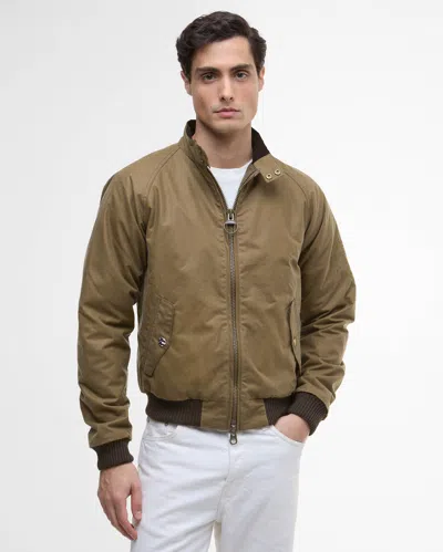 Barbour International Mens Cotton Double-slider Zip Coat With Ribbed Cuffs And Hem In Neutral