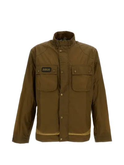 Barbour International Merton Logo-patch Jacket In Neutral