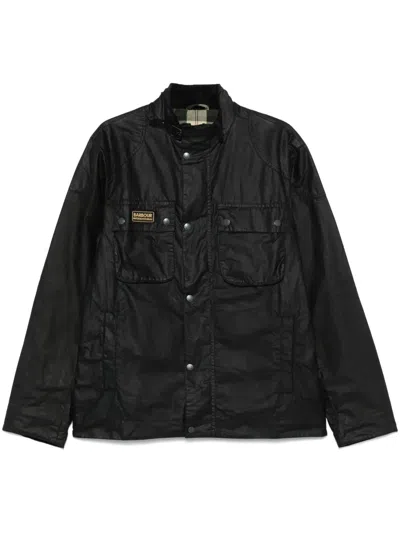 Barbour International Merton Wax Jacket In Black