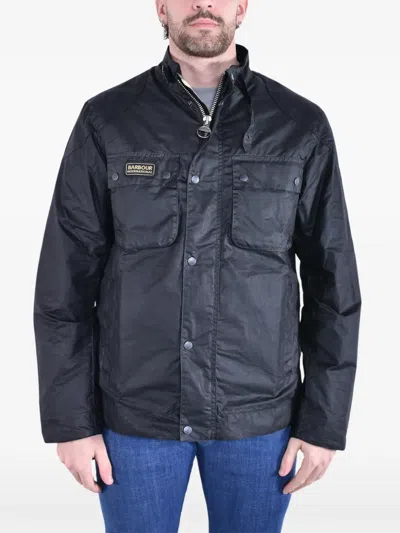 Barbour International Merton Wax Jacket In Black