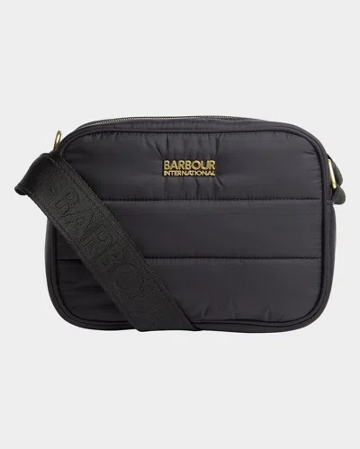 Barbour International Monaco Womens Baffle Quilt Crossbody Bag In Black