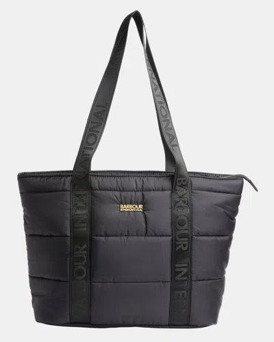 Barbour International Monaco Womens Baffle Quilt Tote Bag In Black