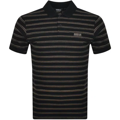 Barbour International Montague Stripe Polo T Shirt In Black