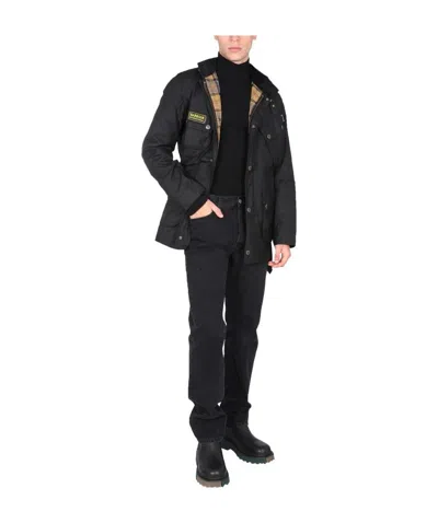 Barbour International Multi-pocketed Buttoned Jacket In Black