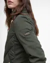 Barbour International Natalia Womens Quilted Hybrid Jacket In Green