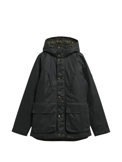 Barbour International Oakdale Waxed Jacket In Black