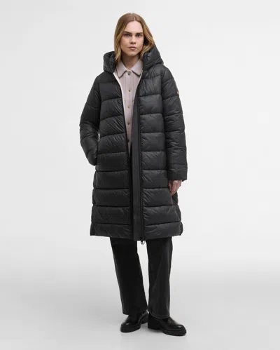 Barbour International Olivios Womens Longline Puffer Jacket In Black