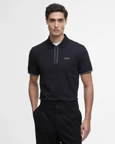 Barbour International Ollie Twin Tipped Placket Mens Polo Shirt In Black