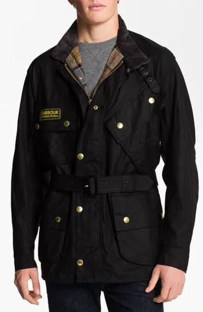 Barbour 'international Original' Relaxed Fit Sylkoil Waxed Jacket In Animal Print