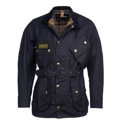 Pre-owned Barbour International Original Wax Jacket Navy In Blue