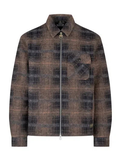 Barbour International Oswald Fleece Overshirt In Navy