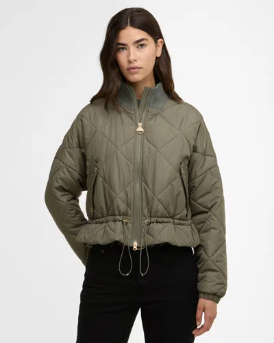 Barbour International Pagan Womens Quilted Jacket In Green