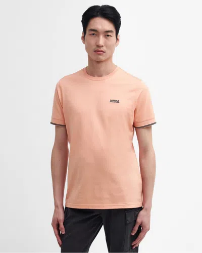 Barbour International Philip Mens Tipped Cuff Tailored T-shirt In Pink
