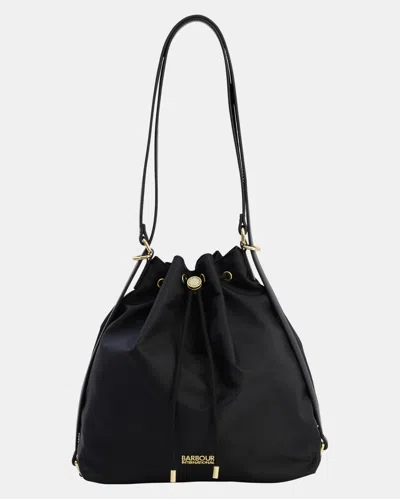 Barbour International Qualify Womens Large Drawcord Tote Bag In Black