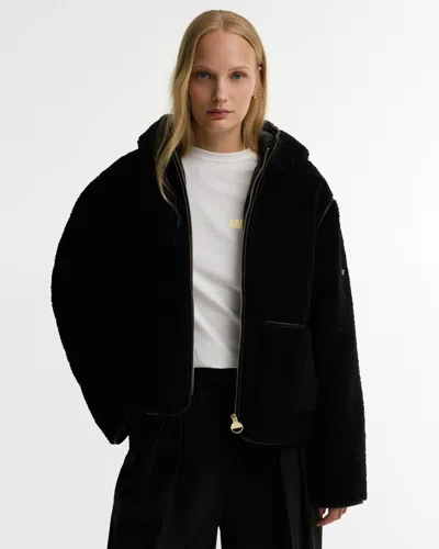 Barbour International Ramona Womens Fleece Casual Jacket In Black