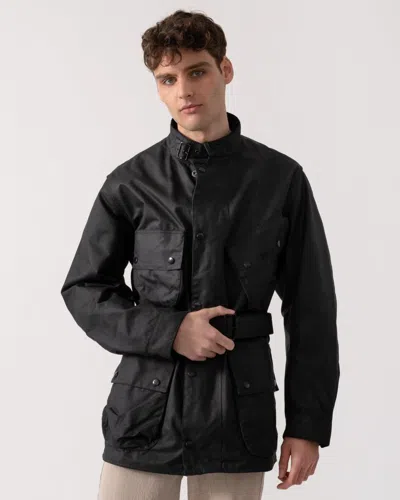 Barbour International Reflective A7 Mens Wax Jacket In Black