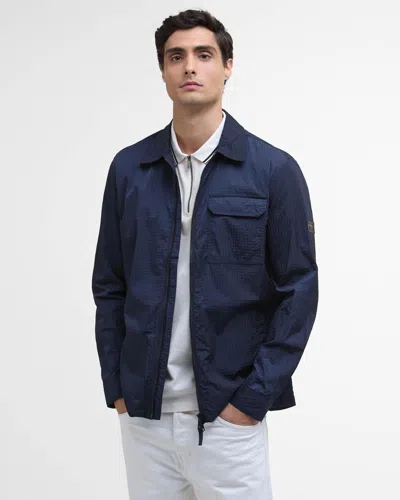 Barbour International Rosso Mens Ripstop Overshirt In Blue