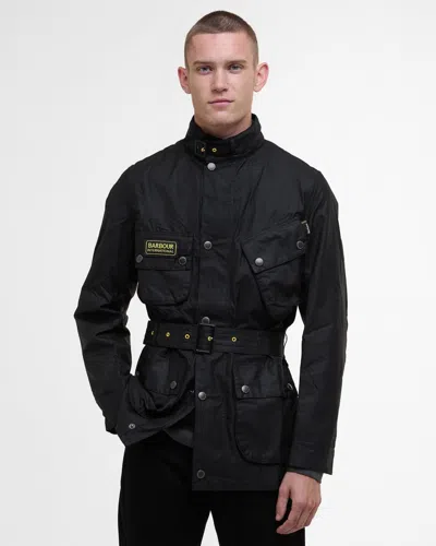 Barbour International Slim International Mens Wax Jacket In Black