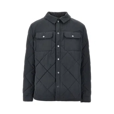 Barbour International Quilted Button-fastening Shirt In Blue