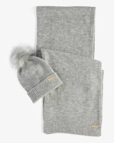 Barbour International Sparkle Womens Beanie/scarf In Gray