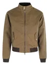 Barbour International Steve Mcqueen Merchant Wax Bomber Jacket In Green