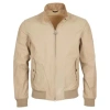Barbour Logo Embroidered Zipped Bomber Jacket In Brown