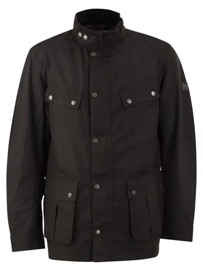 Barbour International Tourer Duke Waxed Cotton Jacket With Padding In Transparent