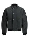 Barbour International Traction Waxed Button-fastening Flap-pocket Jacket In Black