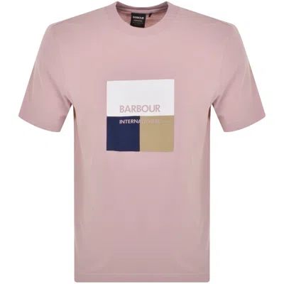 Barbour International Triptych T Shirt Pink