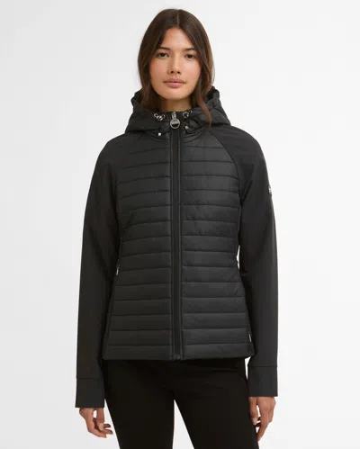 Barbour International Valentina Womens Quilted Hybrid Jacket In Black